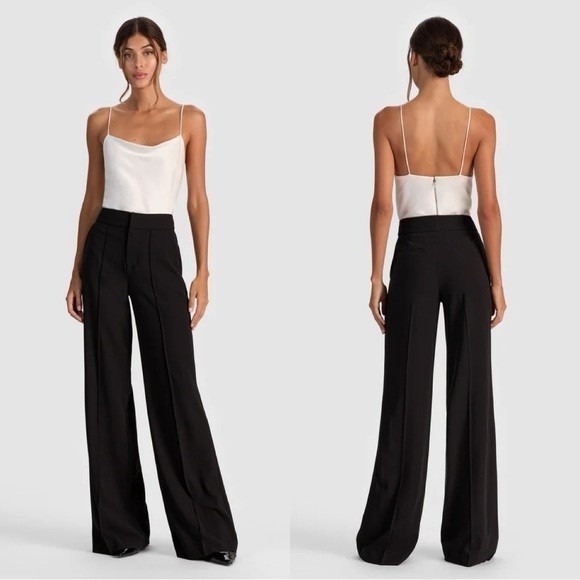 NWT $295 Alice + OliviaDylan Wide Leg Pants Pleated Cropped...